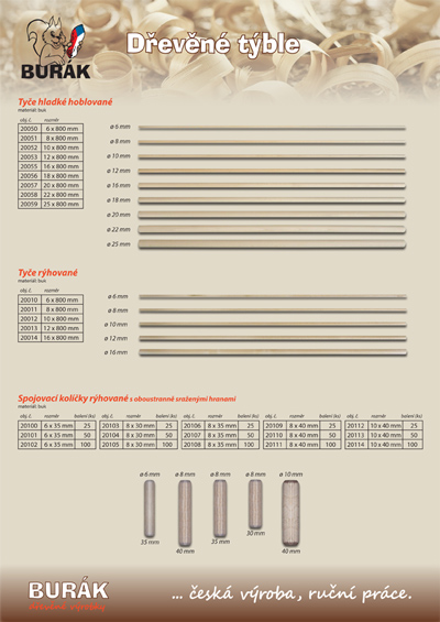 Katalog dřevěných potřeb - Burák